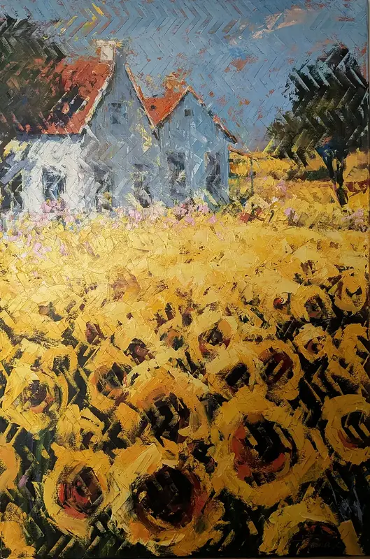 Oljemålning Summer’s Last Gold av Tetiana Kozhushko