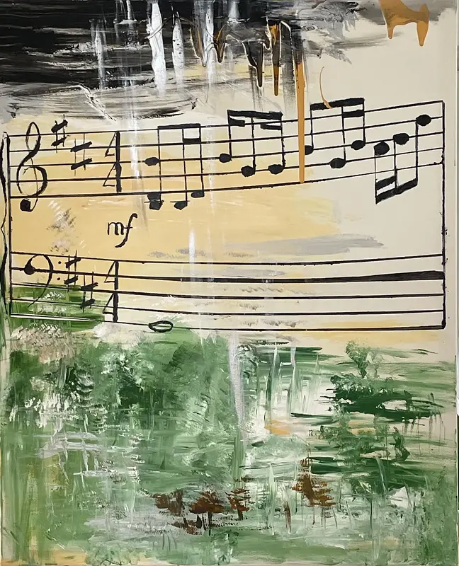 Akrylmålning Toner II av Lena Hallman