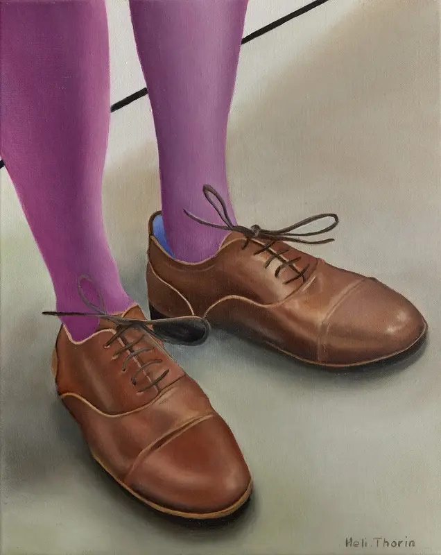 Oljemålning I dina skor av Heli Thorin