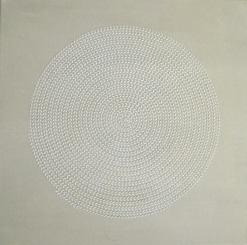 Akrylmålning Stiches av Cia Stålkrantz