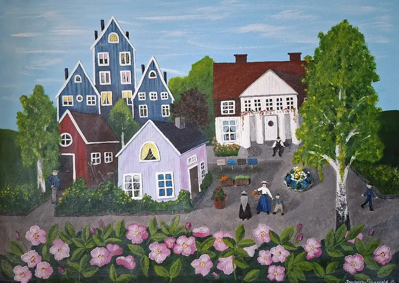 Akrylmålning Minnen av Ingeborg Snarvold
