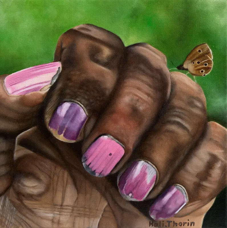 Oljemålning Arbetarhand av Heli Thorin