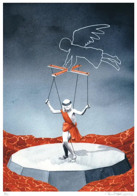 Akvarell Det förflutnas marionett av Pernilla Gustavsson