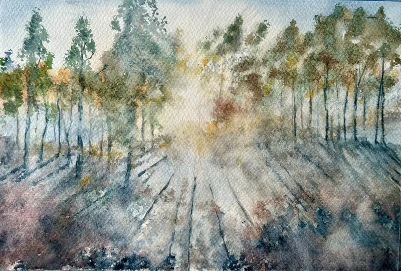 Akvarell Ljuset av Inger Axbrink