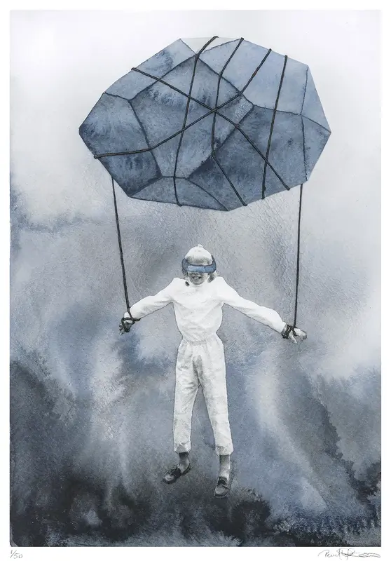 Akvarell Falsk trygghet av Pernilla Gustavsson