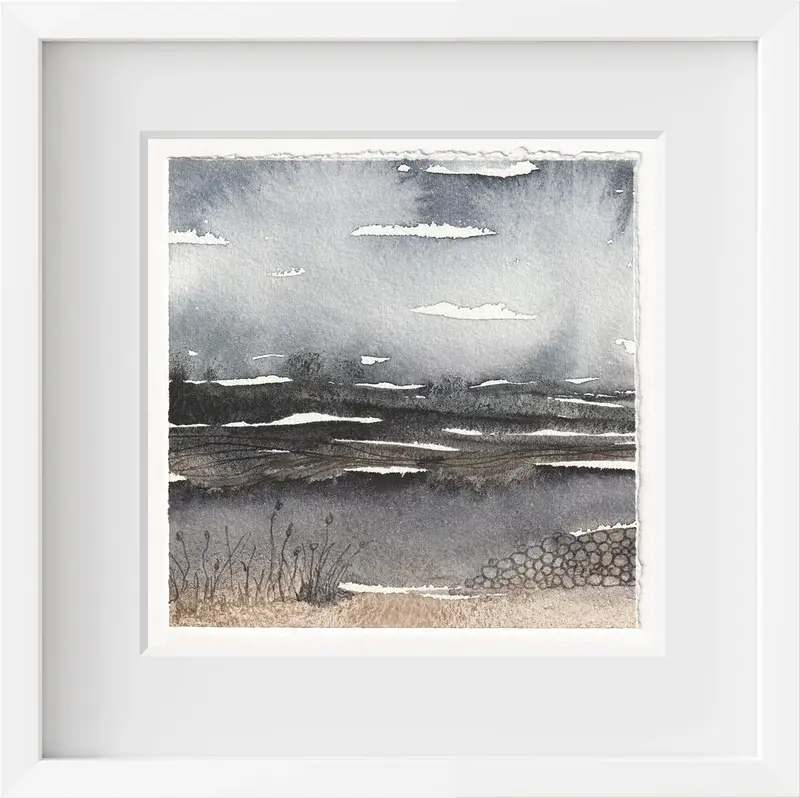 Akvarell Abstrakt landskap II av Pernilla Gustavsson