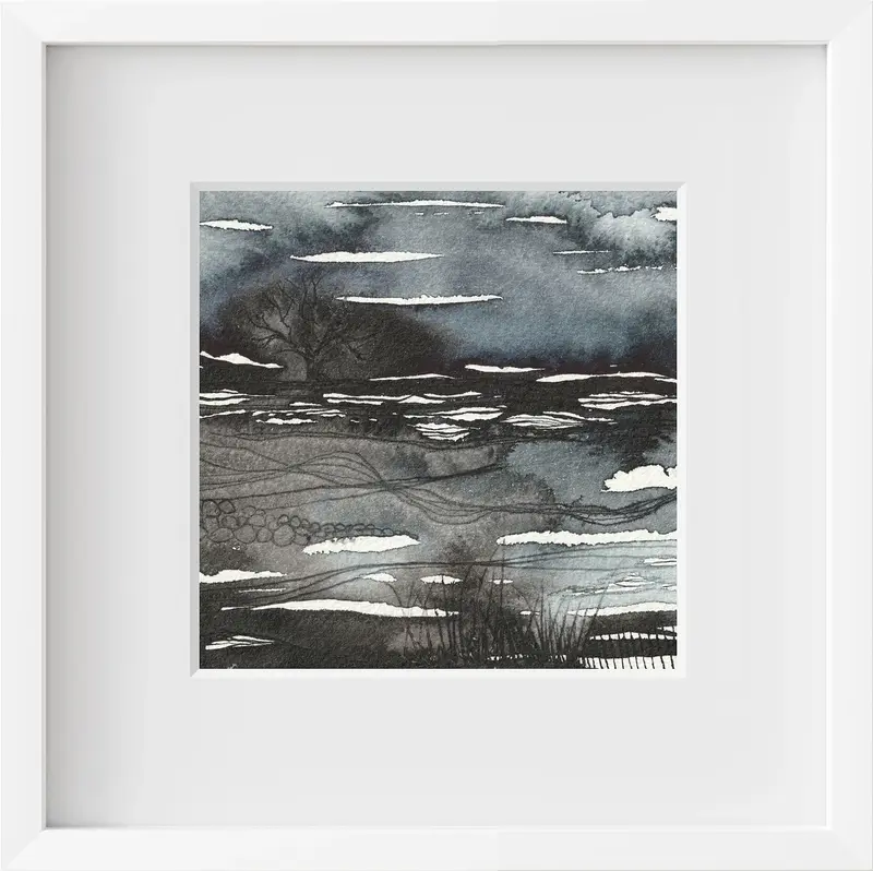 Akvarell Abstrakt landskap VI av Pernilla Gustavsson