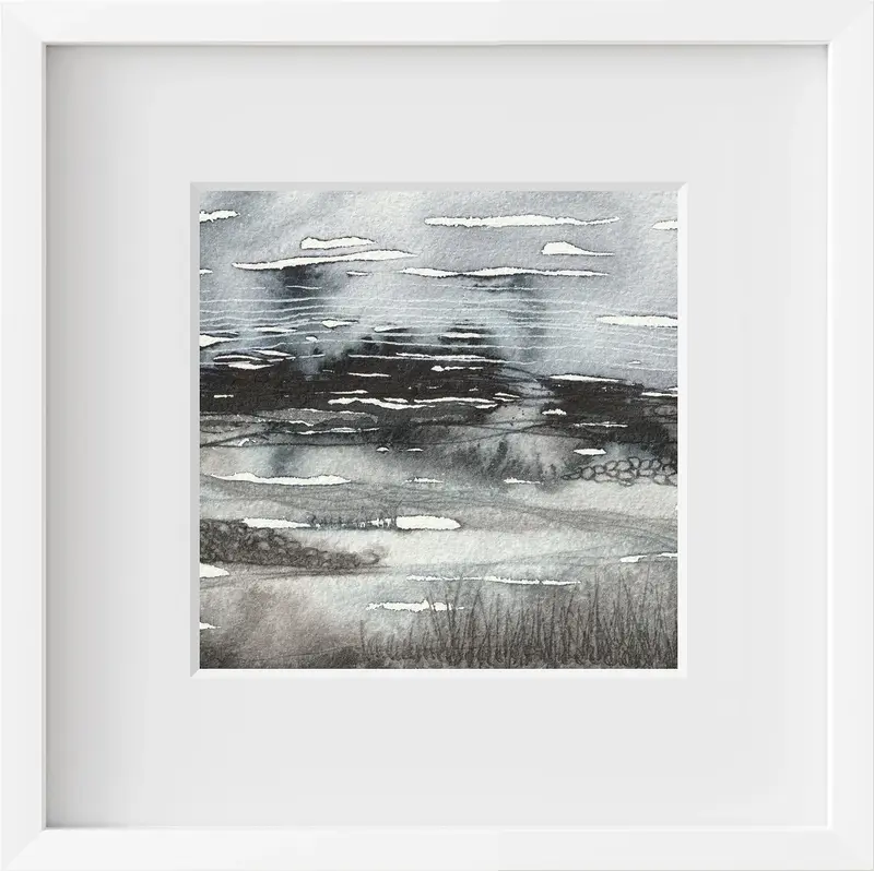 Akvarell Abstrakt landskap VII av Pernilla Gustavsson