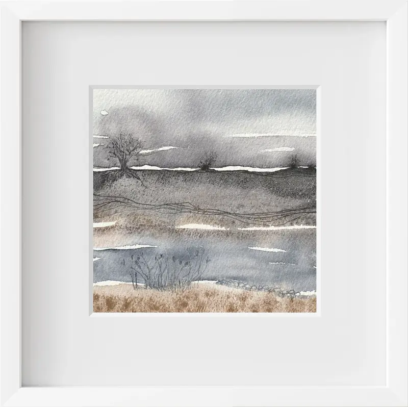 Akvarell Abstrakt landskap VIII av Pernilla Gustavsson