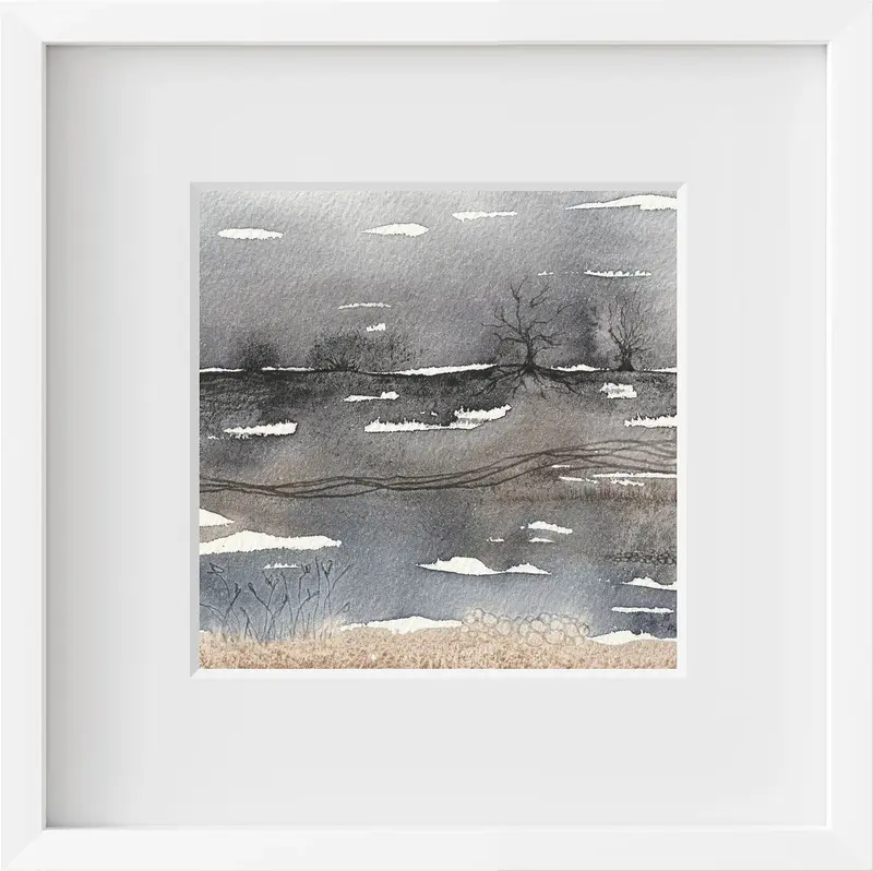 Akvarell Abstrakt landskap VIIII av Pernilla Gustavsson