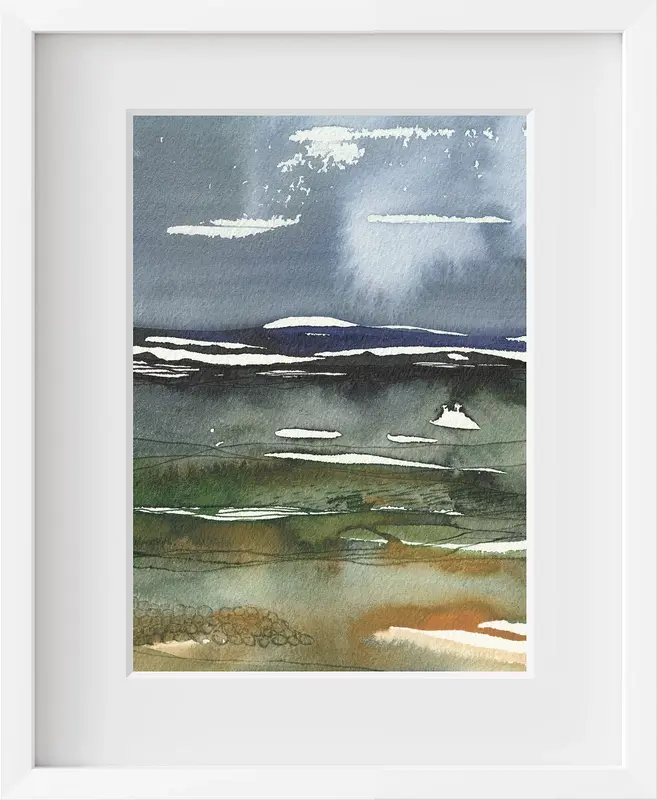 Akvarell Abstrakt landskap XIII av Pernilla Gustavsson