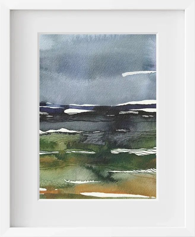 Akvarell Abstrakt landskap XII av Pernilla Gustavsson