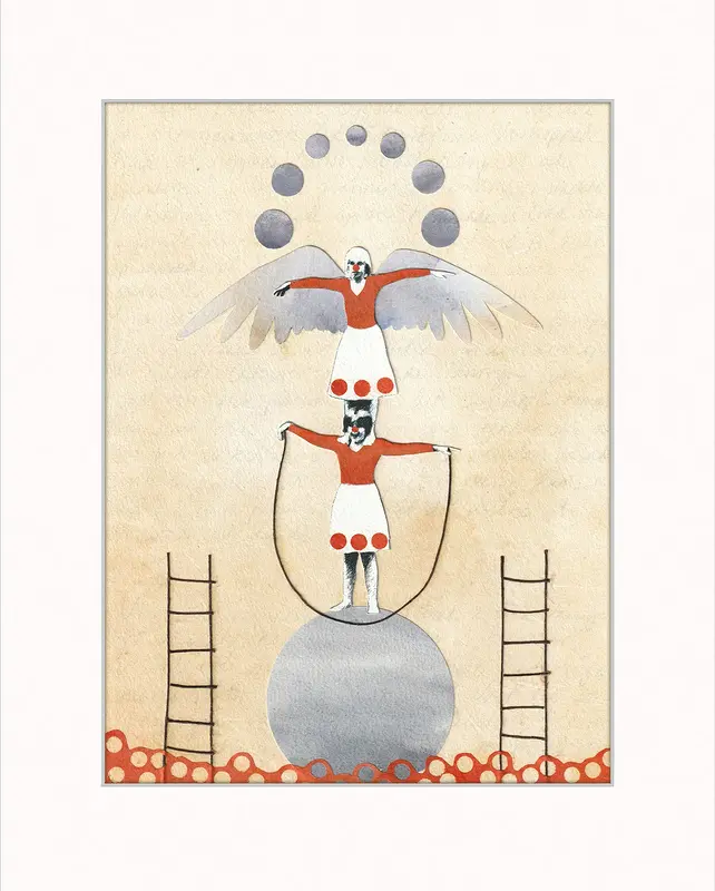 Akvarell Trädgårdscirkus av Pernilla Gustavsson