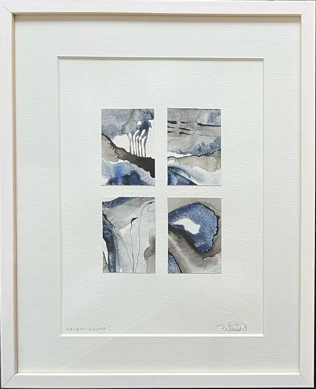 Akvarell Abstrakt kvartett I av Pernilla Gustavsson