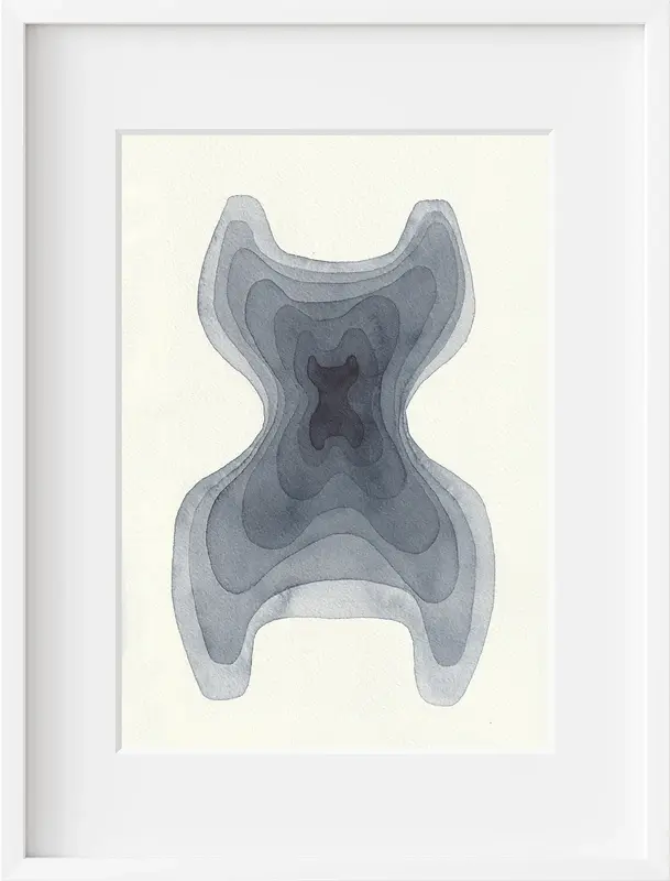 Akvarell Tidskapsel blå av Pernilla Gustavsson