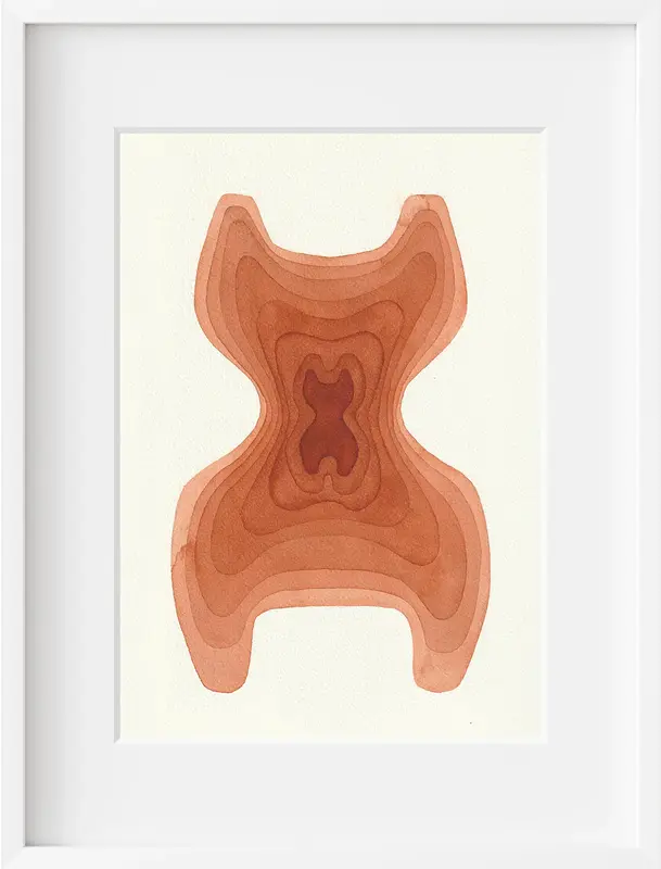 Akvarell Tidskapsel orange av Pernilla Gustavsson