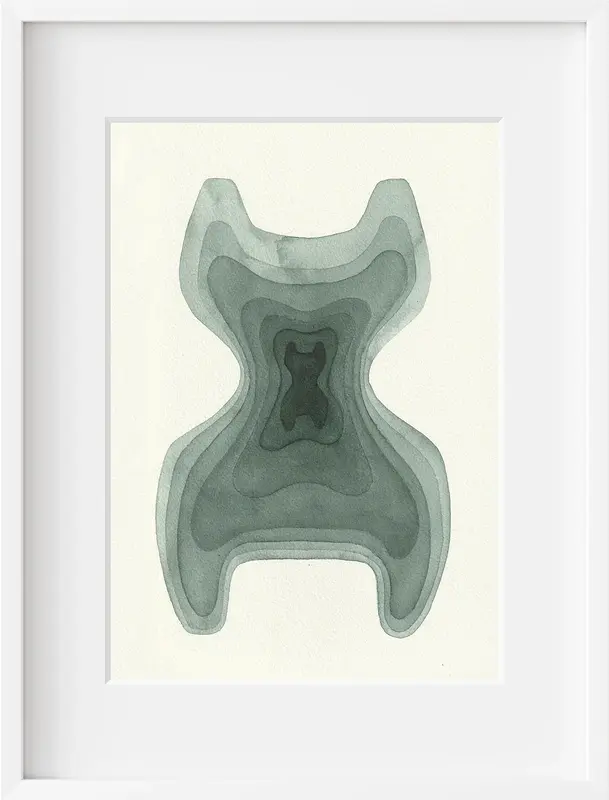 Akvarell Tidskapsel Grön av Pernilla Gustavsson