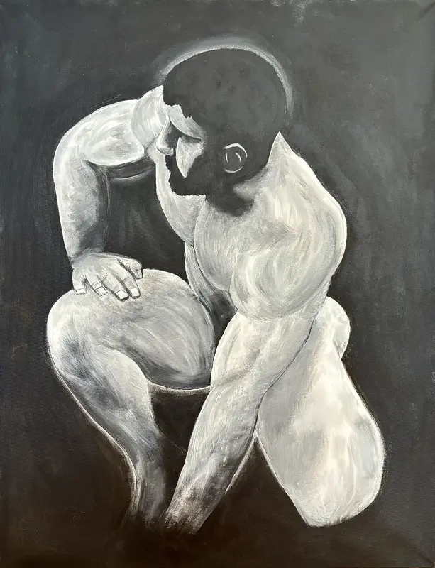 Akrylmålning Brottaren av Per Forsberg