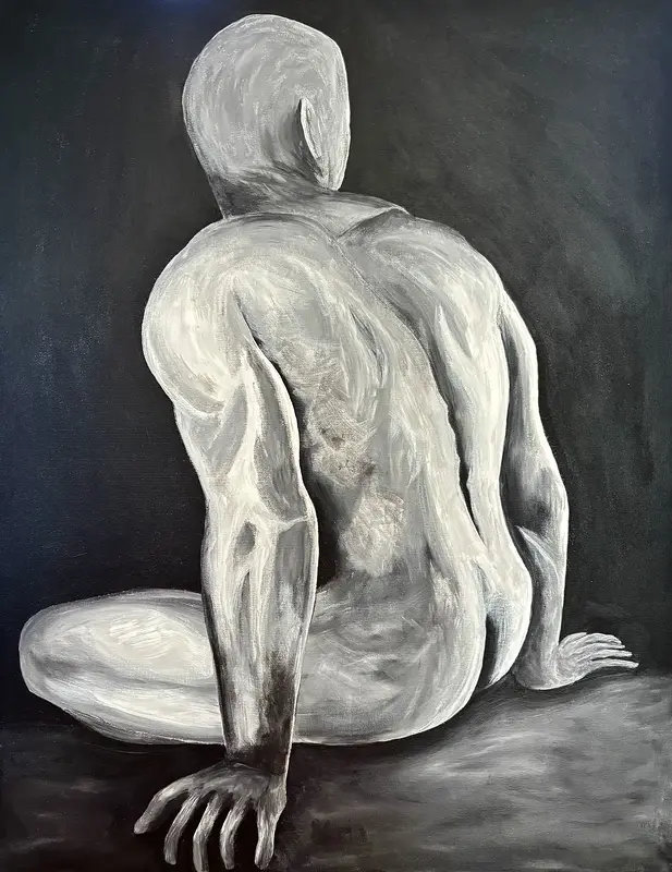 Akrylmålning Med blicken framåt av Per Forsberg