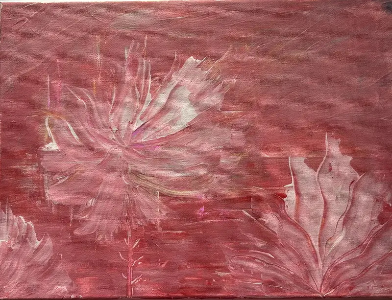 Akrylmålning The pink party av Malin Strandvall