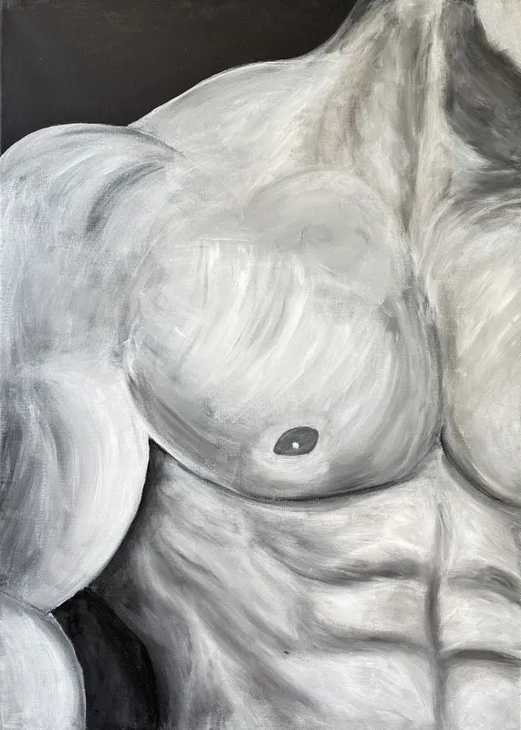 Akrylmålning På gymmet, 5 dagar i veckan av Per Forsberg