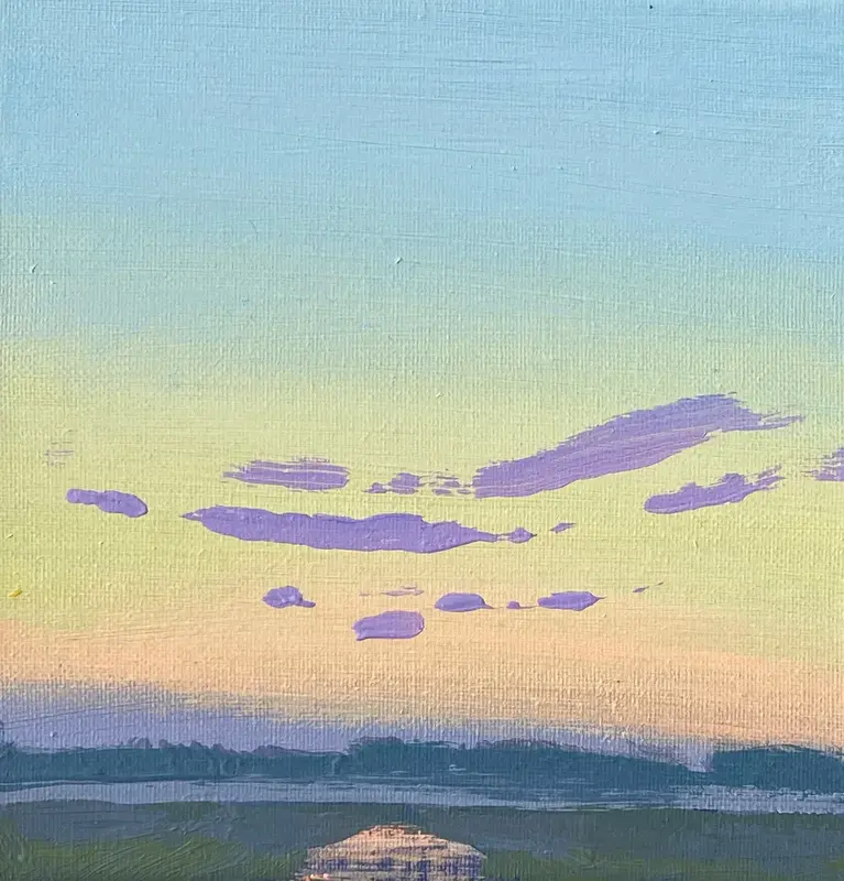 Akrylmålning Sommarkväll 3 av Linnea Larsson