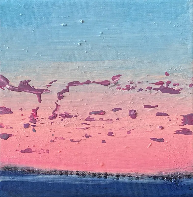 Akrylmålning Sommarkväll 4 av Linnea Larsson