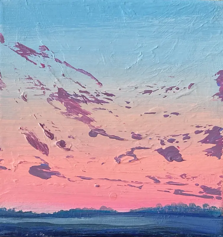 Akrylmålning Sommarkväll 7 av Linnea Larsson