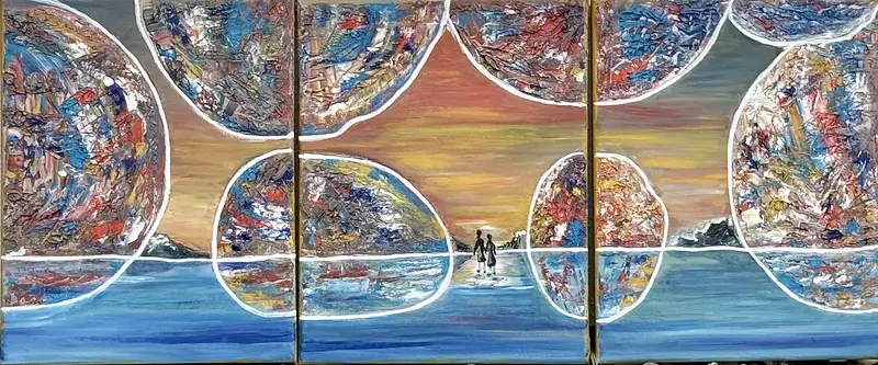 Oljemålning Thresholds of Infinity av Susanne Ahlberg