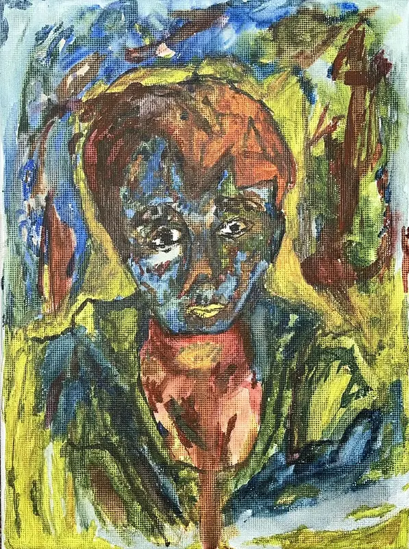 Akvarell Självporträtt av Willgot Franzén