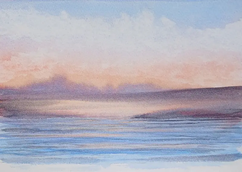 Akvarell Det glöder i solnedgången av Jerker Idestam-Almquist