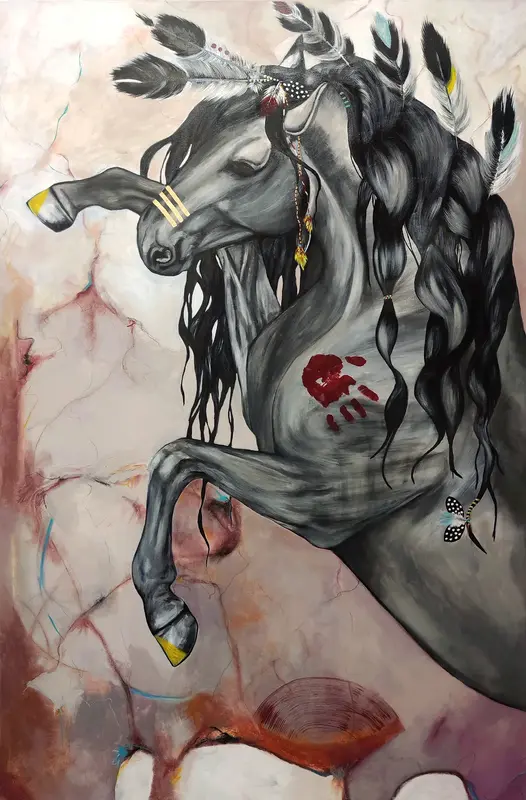 Akrylmålning ANKITA av Helena Mernissi