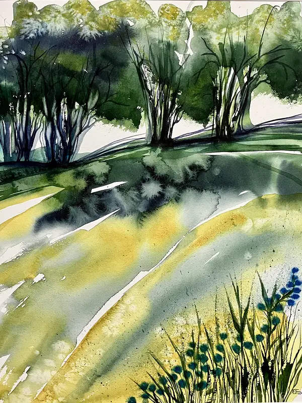 Akvarell Starkt ljus av Eva Fox