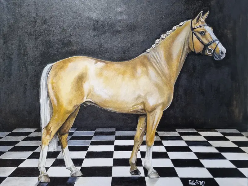 Oljemålning Chess av Bibi Pålenäs