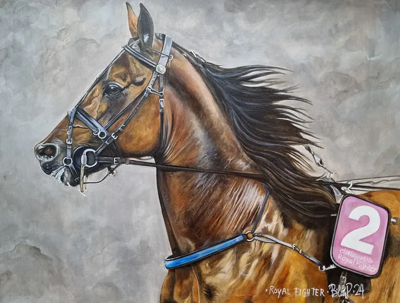Oljemålning Royal Fighter av Bibi Pålenäs