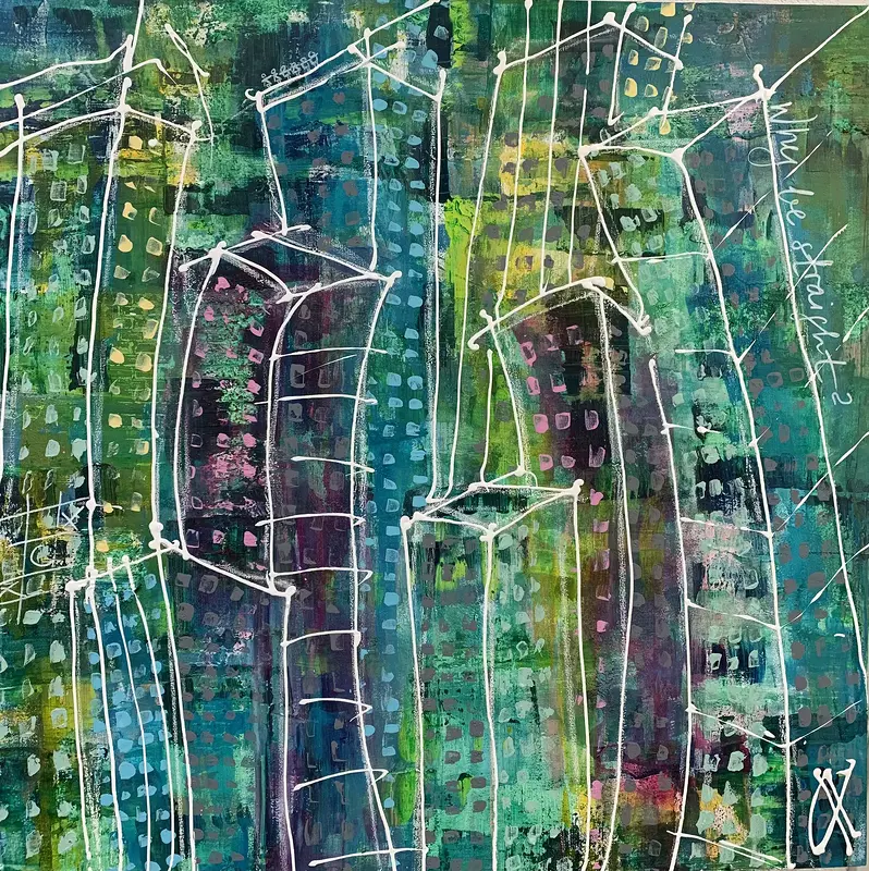 Akrylmålning WHY BE STRAIGHT? av Chantal Guyot