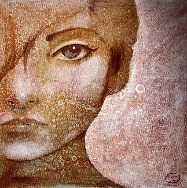 Akrylmålning Petal of dawn av Janet Sandertoft