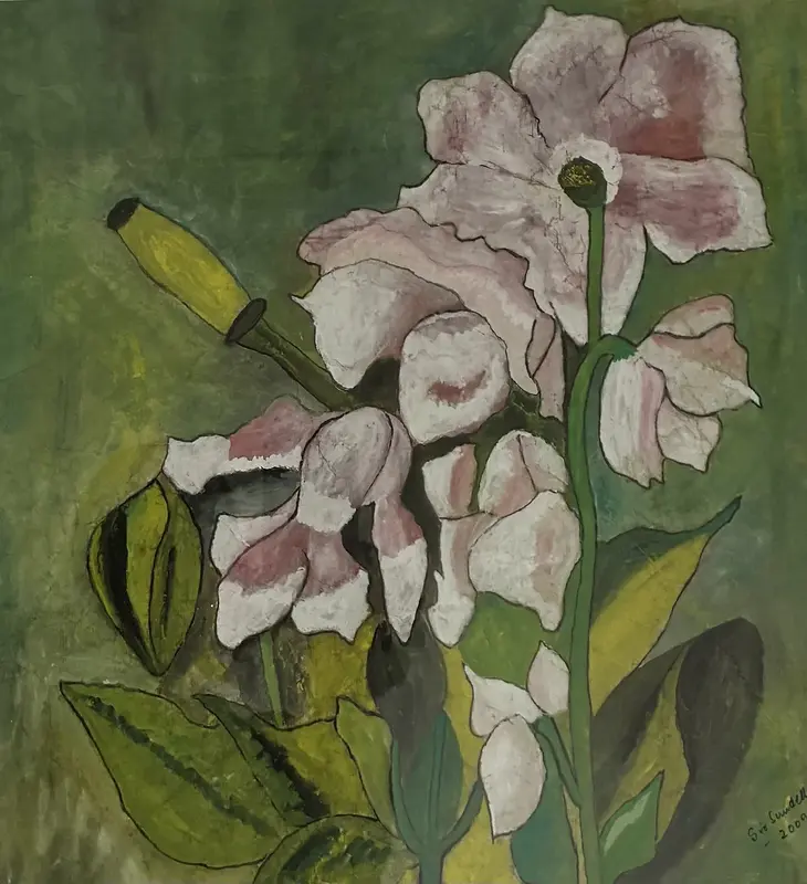 Rosa Liljor #1, inglasad med ram av Siv Sundell