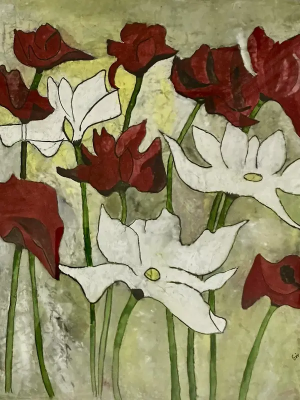 Stor Vallmo #1, inglasad med ram av Siv Sundell