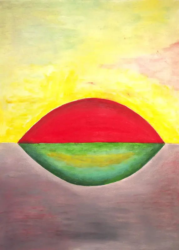 Oljemålning ”Spring YOGA - I”  -  oil painting av Gerhard Hofman