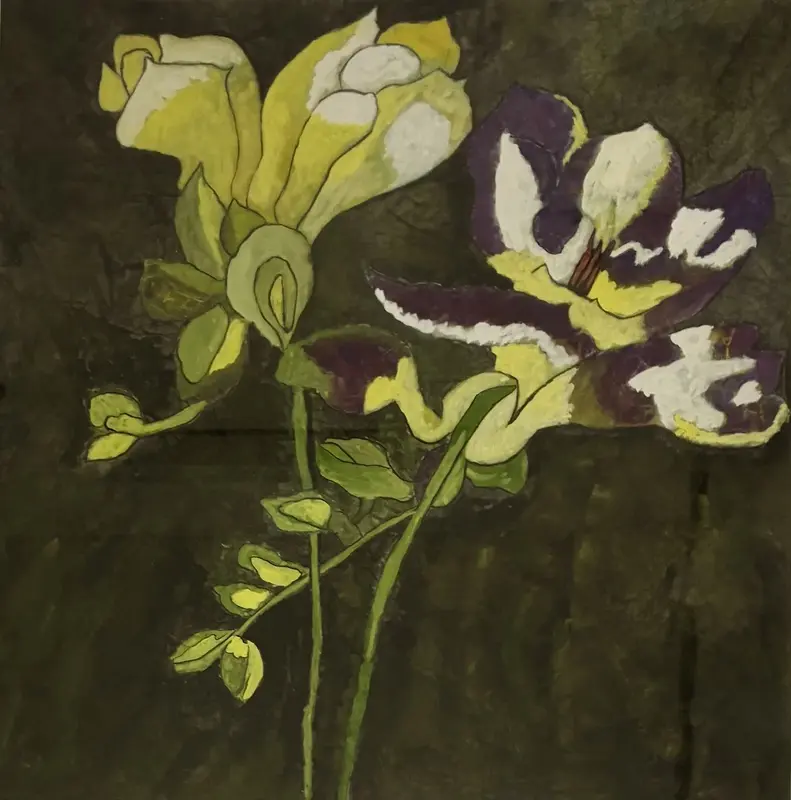 Gul & blå Iris av Siv Sundell