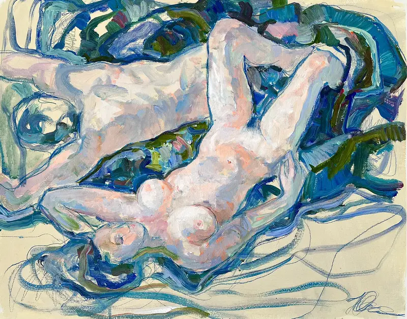 Akrylmålning Värme och kyla av Yuliia Levytska