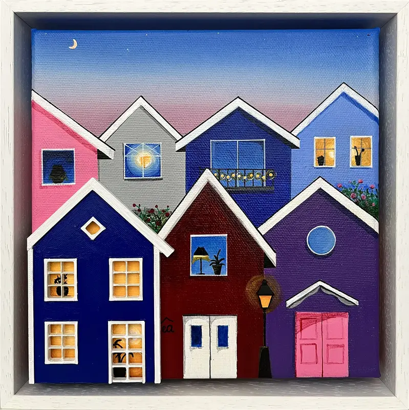 Akrylmålning När dag går mot natt av Elis Ali