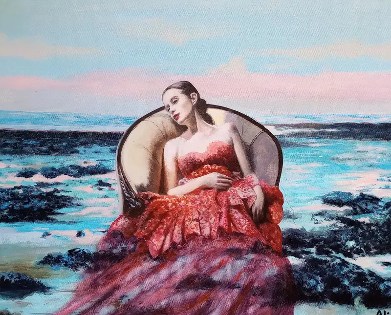 Akrylmålning A song from another seashell av Anna Larneryd