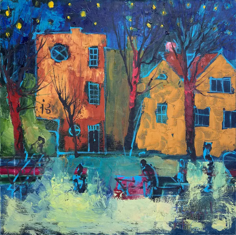 Oljemålning Blommor är Barn är Kärlek av Ivan Tverdun