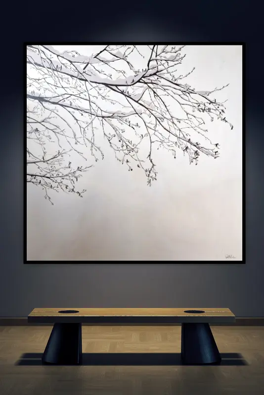 Akrylmålning Bara en vintergren? av Natalie Bjurling