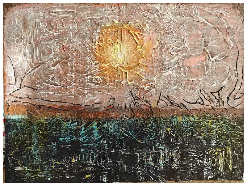 Akrylmålning Bright light swamp av Ulf Lager