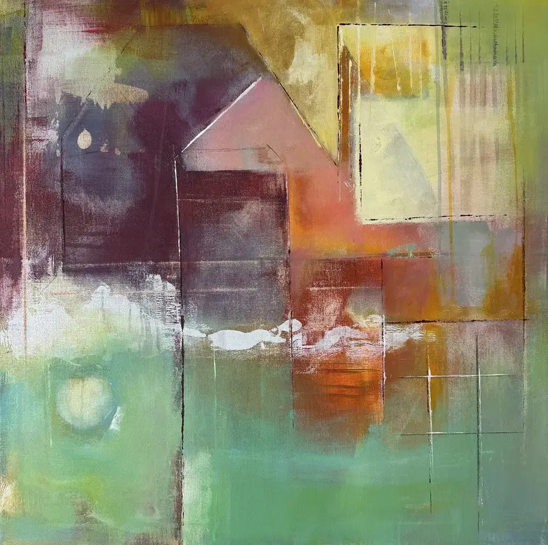 Akrylmålning Vertikal vår av Catharina Bauer