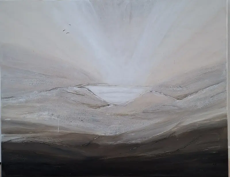 Akrylmålning Abstrakt landskap av Annmarie Ramnitz