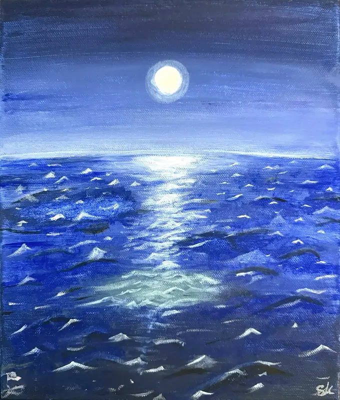 Akrylmålning Blue whisper av Safa Khalaf